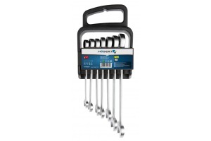 HOGERT HT1R397 ZESTAW KLUCZY PŁASKO-OCZKOWYCH Z GRZECHOTKĄ 10-19mm 7 EL.