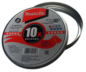 MAKITA PUDEŁKO METALOWE NA TARCZE 115/125mm POJEMNOŚĆ 10SZTUK ETUI POJEMNIK