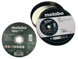 TARCZE INOX NIERDZEWKA 125x1,0 OPAKOWANIE METALOWE ZBIORCZE 10szt 125MM