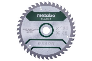 PIŁA TARCZOWA MULTI CUT CLASSIC 160x20 z42 METABO 628658000