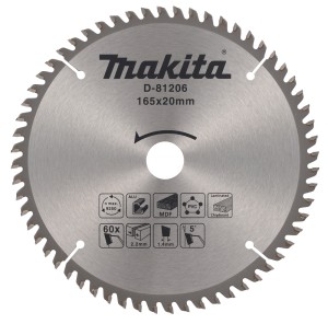 MAKITA  D-81206 TARCZA UNIWERSALNA 165 x 20 mm DO ALUMINIUM PVC MDF
