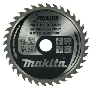 MAKITA B-33635 TARCZA DO DREWNA 136xx20mm 36 ZĘBÓW