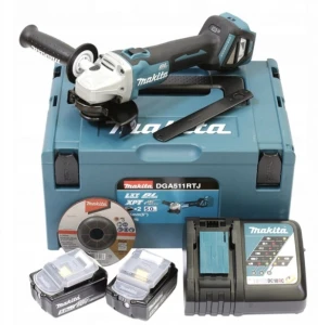 MAKITA AKUMULATOROWA SZLIFIERKA KĄTOWA DGA511RTJ 125 mm 18 V 2x5 Ah