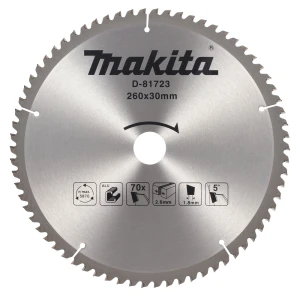 MAKITA TARCZA TNĄCA DO ALUMINIUM 260 x 30 mm 70 zębów D-81723